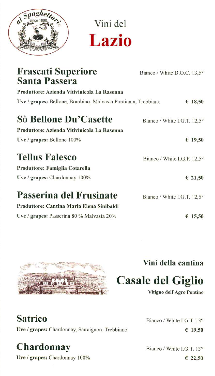 vino in bottiglia - Lazio